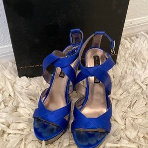 Blue satin Steve Madden heels